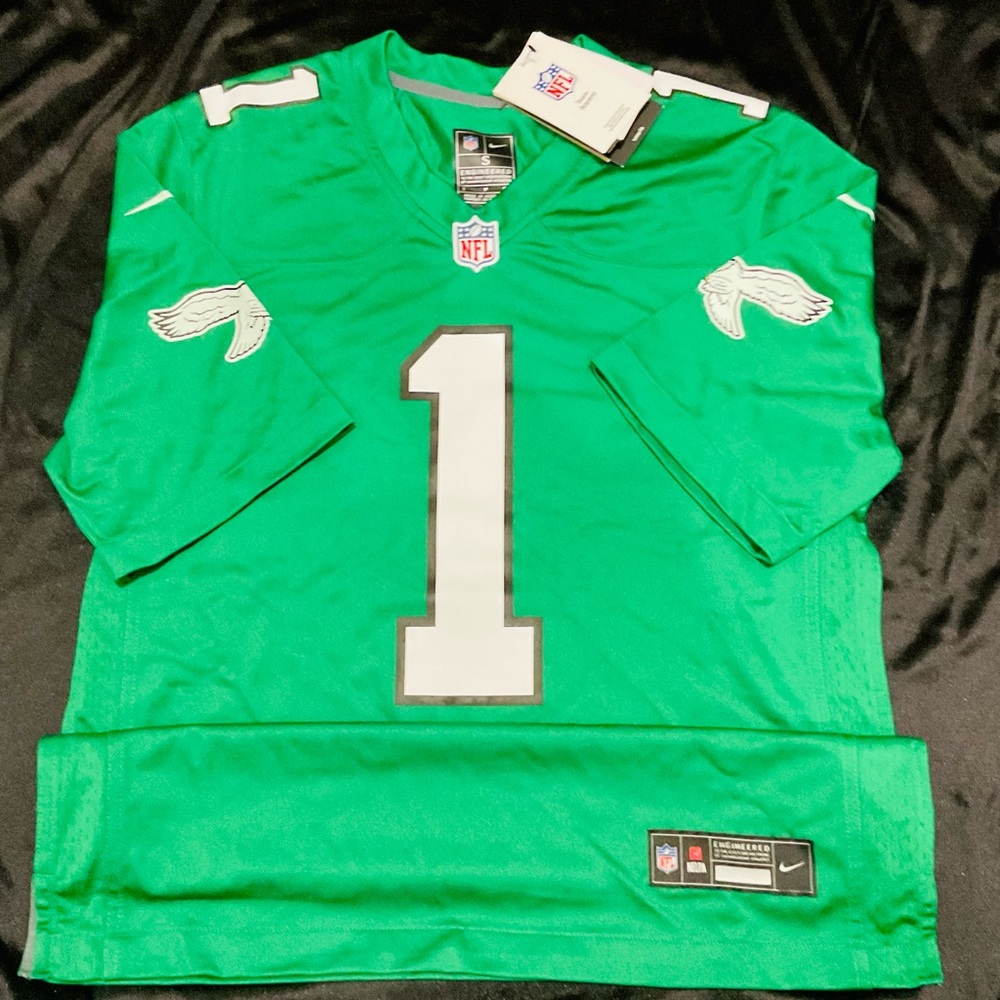 Philly eagles J.Hurts Nike Green Football Jersey with Number 1